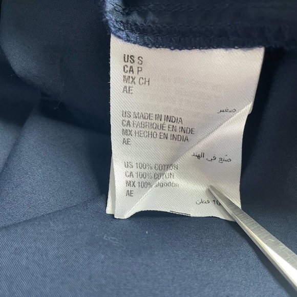 Charter Club Pull-on V-neck Blouse in Navy - Picture 7 of 8